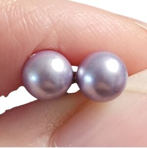 Lavender Faux Pearl Stud Earrings Elegant